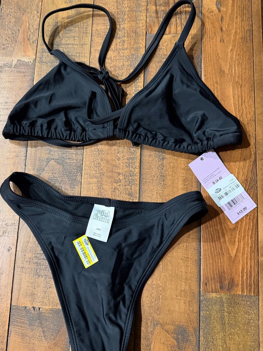 wild fable Black Triangle Bikini Set with Classic Silhouette